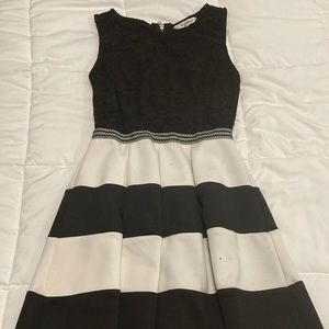 Speechless Black and White Striped Dress